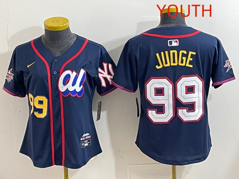 Youth 2025 New York Yankees #99 Judge dark Blue All star Nike MLB Jersey style 005->youth mlb jersey->Youth Jersey